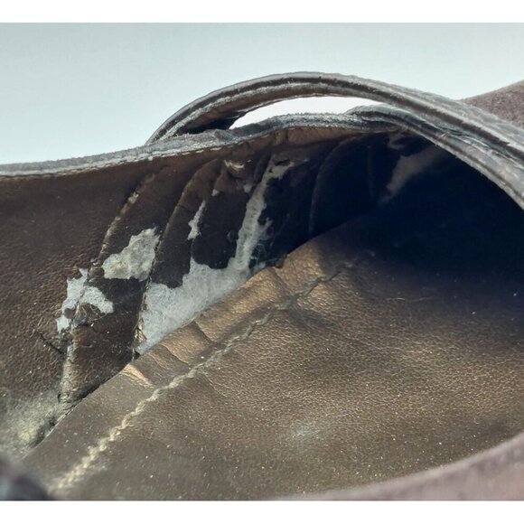 Ann Taylor Brown Suede Pumps Heels Shoes Leather Croc Straps Size 9M Career - Picture 14 of 14